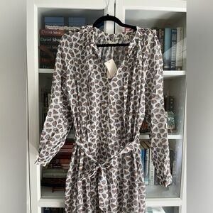 DÔEN Johanna Dress in Sea Salt Bedford Paisley